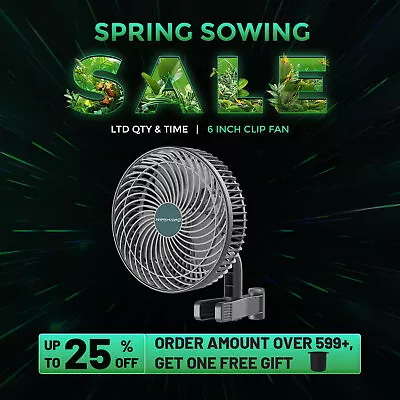 Mars Hydro For Grow Tent 6 Inch Clip On Fan Oscillating  Adjustable • $34.99