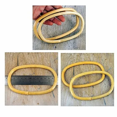 Oval Bag Handles Light Weight Summer Handbag Natural BH34 • £3.99