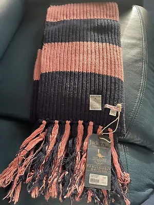 Jack Wills Milsom Extra Long Pink And Navy Striped Scarf . New With Tags. • £14.99