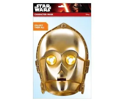 OFFICIAL Disney Lucasfilm Face Mask-arade STAR WARS C-3PO Card Fancy Dress Party • £3.49