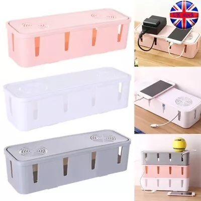 Cable Tidy Box Case Wire Cable Management Socket Safety Storage Organizer UK • £6.55