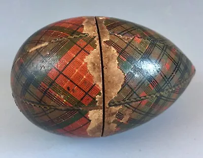 Antique Mauchlin Tartan Ware Thimble Sewing Case Etui Egg Caledonian Napkin Ring • £14.95