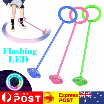 Kids Gift LED Flashing Skip Ball Ring Ankle Jump Ropes Exercise Skipping Fun Toy • $11.66