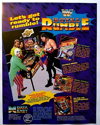 Royal Rumble Pinball Machine Flyer Original 1994 Wrestling Sports Art 8.5  X 11  • $21.25