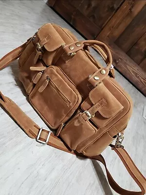 NEW Stunning Leather Classic Briefcase Messenger Backpack VINTAGE Americana LG • $250