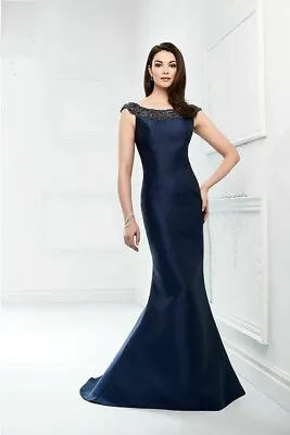 Montage By Mon Cheri Navy Evening Gown ~ Mother-of-bride ~ Formal Dress Size 12 • $99.99