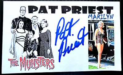 Pat Priest  The Munsters   Marilyn  Autographed 3x5 Index Card • $24