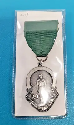 Vintage Army ROTC Military Merit Medal Green Ribbon Pin Insignia • $24.99
