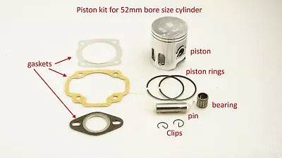 52mm Standard Piston Kit For Dinli 90cc Eton 90cc 2 Stroke  ATV Quads @TX • $38