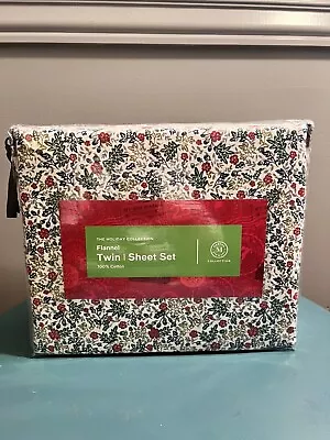 Martha Stewart 3pc Woodland Floral Cotton Flannel Twin Sheet Set • $25