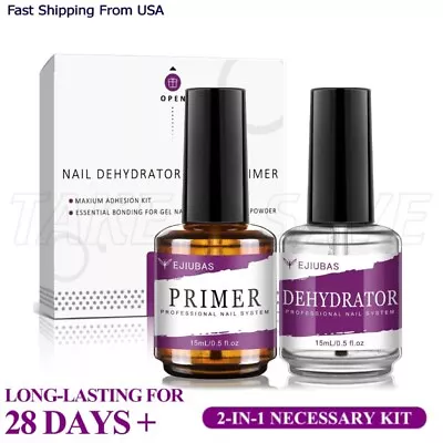 Nail Dehydrator And Primer Set Nail Prep Kit Set Fast Air Dry Clear Acid Free • $6.99