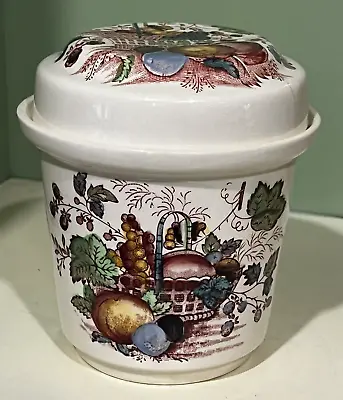 Antique Mason’s Ironstone England Red “Fruit Basket “ Drip Jar W/ Lid ~VERY RARE • $35