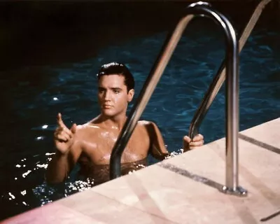 Elvis Presley Wet Hair Emerges Barechested From Swimming Pool 8x10 Color Photo • $14.99