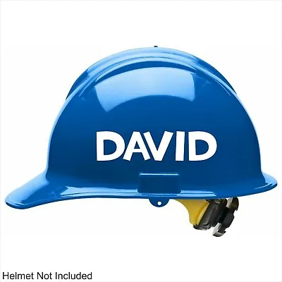 2 X  Custom Text Personalised Name Hard Hat Safety Helmet Vinyl Stickers Decal • £4.99