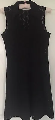 £5 • Buy Charlotte Halton Black Lace Dress Size 10 Flower Pattern Excellent Condition
