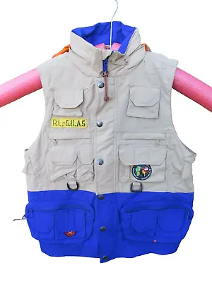 Polo Ralph Lauren Mens Blue Water Repellent Utility Hooded Vest Voyager Small • $199.97