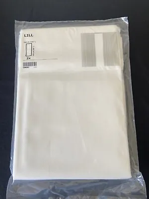 IKEA LILL White Polyester Curtain Panels Drapes 2 Pack 250cm 98”- 280cm 110” NEW • £18.05