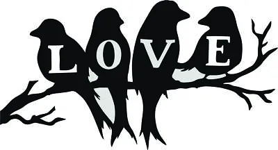 Birds-Love-Funny-Stickers-Decals-for-Car-Van-Wall-Mirror JDM-94mmx174mm • £1.99