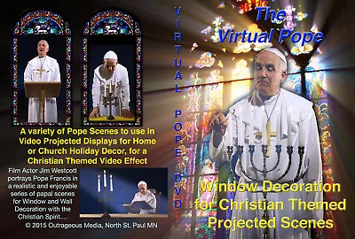 Virtual Santa And Virtual Pope Catholic Gag Joke Holiday Window Projection • $47