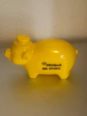 Vintage Yellow Plastic WHIRLPOOL Advertising Piggy Bank Excellent Hostetter's • $16