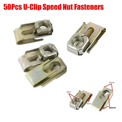 U-Clip Speed Nut Rivets M6 Fixed Metal Fastener For Car Panel Edge Fender 50Pcs • $15.97