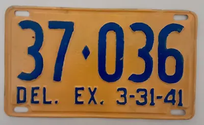 🐾 1940 Delaware  Passenger  License Plate (37-036) Repaint • $49.95