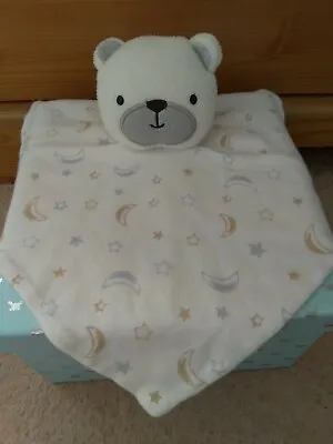 £6.99 • Buy Kyle And Deena White Bear Comforter. Moon And Stars. Comfort Blanket.