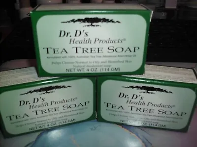 Dr D's Health Products 100% Tea Tree Oil Melaleuca Soap Bar 4oz Vintage LOT OF 3 • $19.99