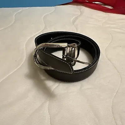 Vintage Lacoste Reversible Belt-size 34-brown & Black Silver Buckle • $19.99