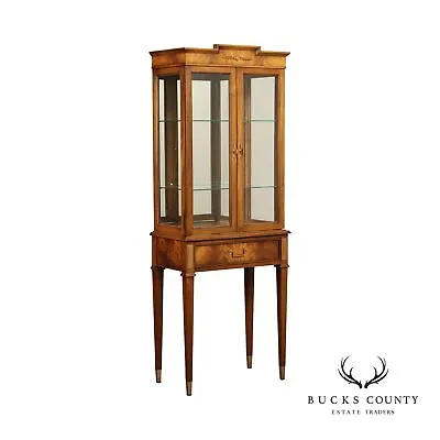 Neoclassical Style Vintage Mahogany Curio Display Cabinet • $1195