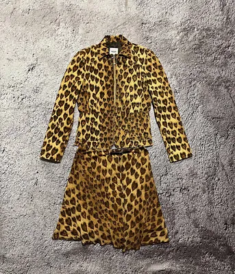 Moschino Jeans Leopard Hearts Womens Suit Size 40 (USA Size 6) • $450