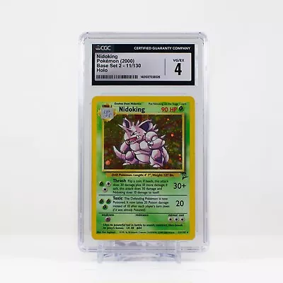 Pokémon Nidoking Holo #11 Base Set 2 2000 - CGC 4 - PSA BGS • $21