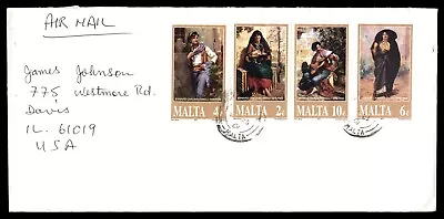 Mayfairstamps Malta To Davis IL Paintings Combo Cover Aaj_42873 • $1