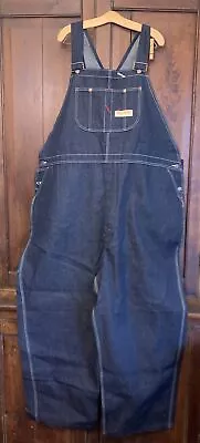 VTG~NOS~Big Mac Red Stitch Bibb Overalls Blue Denim Men’s~ Big Boy~56 W X 36U L • $18