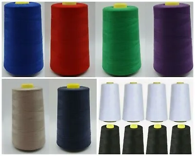 £9.99 • Buy 4x5000 Yard Sewing Thread Tkt-120  Spun-polyester Industrial Over-locking  