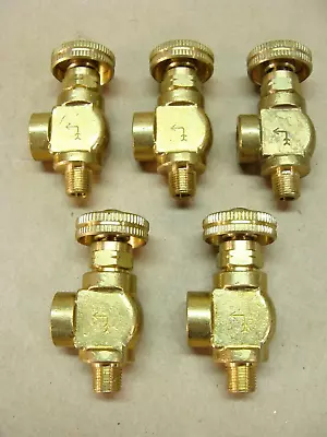 NEW Lot Of 5 Brass 1/8 NPT 90 Degree Flow Control Needle Valve • $30