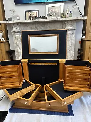 Large Solid Oak Jewelry Box With Tons Of Storage By Lori Greiner • £120