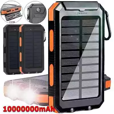 Super 10000000mAh USB Portable Charger Solar Power Bank For Phone Fasr Charging • $19.59