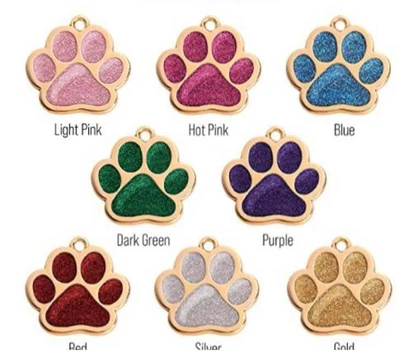 £1.20 • Buy Personalised Pet Tags Engraved Dog Cat Charm Glitter Name Collar Animal ID Neck