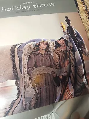 Vtg Martha Stewart Tapestry Holiday Throw 50” X 60” Christmas Angels • $45.99