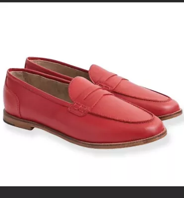 J. Crew Ryan Penny Loafers In Red Leather Size 6 • $20.50