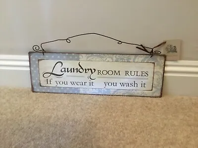 John Lewis Metal Laundry Washing Sign Plaque Vintage Retro Shabby Chic • £11.99