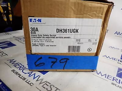 New Eaton DH361UGK 30 Amp 600v NON Fused Indoor 3 Phase Disconnect DIS • $97