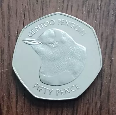 2018 Falkland Island 50 Pence Coin - GENTOO PENGUIN UN-CIRCULATED CONDITION. • £4.99