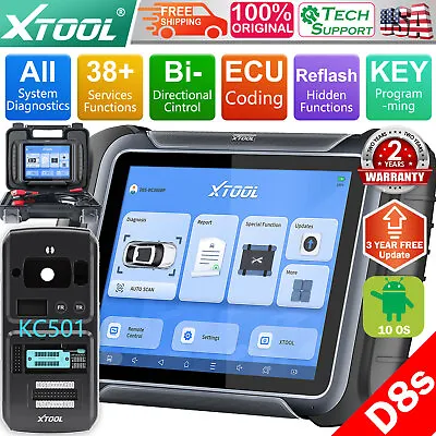 XTOOL D8s KC501 OBD2 Scanner Bidirectional Diagnosis Tool Key Coding Programming • $1299