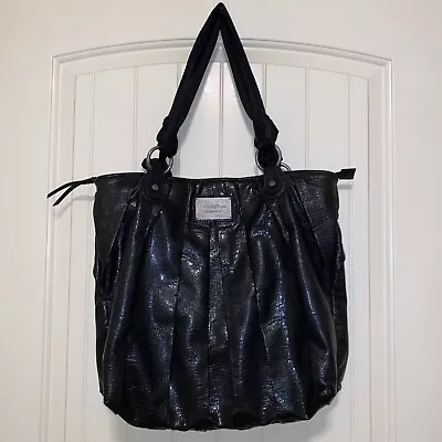 Simply Vera By VERA WANG Large Black Faux Leather Shoulder Bag Tote • $25
