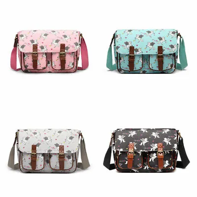 Unicorn Messenger A4 Bag Ladies Matte Oilcloth Girls Satchel School Shoulder Bag • £9.99