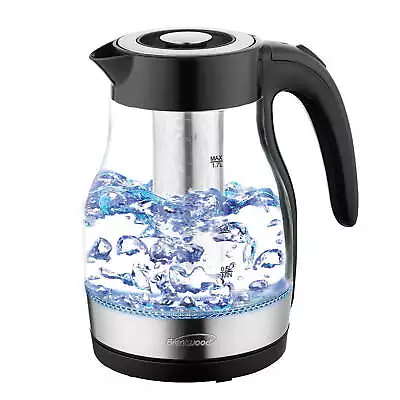 KT-1962W 1.7L Cordless Electric Glass Tea Kettle Pot With Tea Infuser • $31.57
