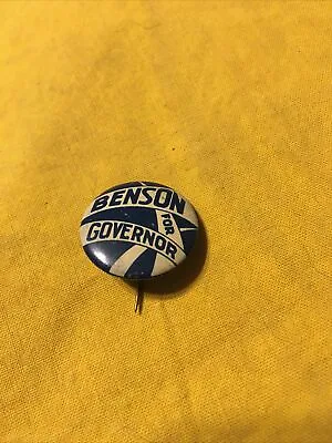 1936 Vintage Pinback Pin Button BENSON FOR GOVERNOR Minnesota Elmer Austin • $14.99