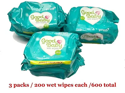 Job Lot 3x 200 Good Baby Wet Wipes Fragrance & Paraben Free (600 Wipes) FREE P&P • £9.99